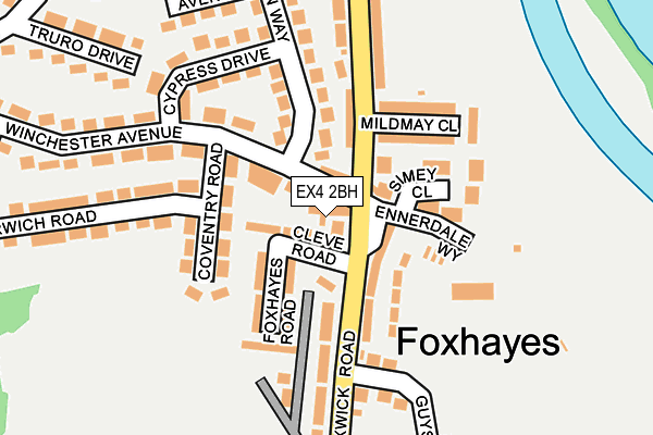 EX4 2BH map - OS OpenMap – Local (Ordnance Survey)
