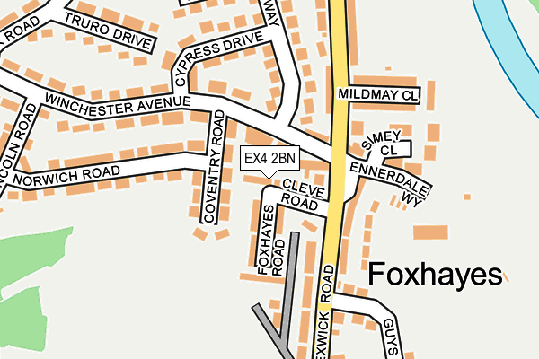 EX4 2BN map - OS OpenMap – Local (Ordnance Survey)