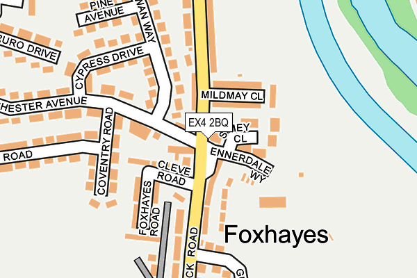 EX4 2BQ map - OS OpenMap – Local (Ordnance Survey)