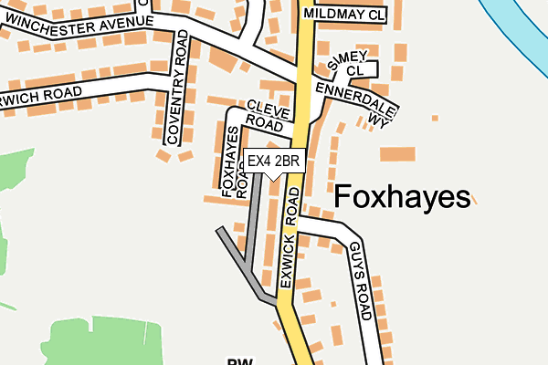 EX4 2BR map - OS OpenMap – Local (Ordnance Survey)