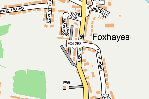 EX4 2BS map - OS OpenMap – Local (Ordnance Survey)