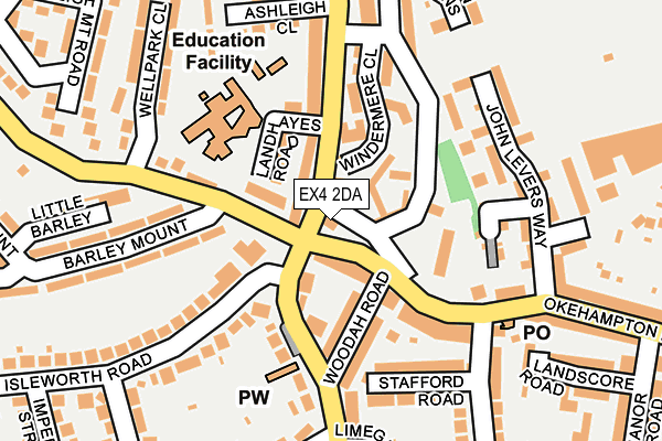 EX4 2DA map - OS OpenMap – Local (Ordnance Survey)