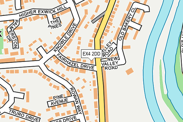 EX4 2DD map - OS OpenMap – Local (Ordnance Survey)
