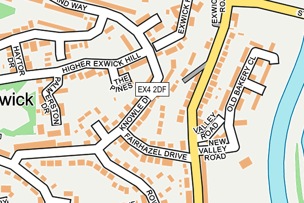 EX4 2DF map - OS OpenMap – Local (Ordnance Survey)