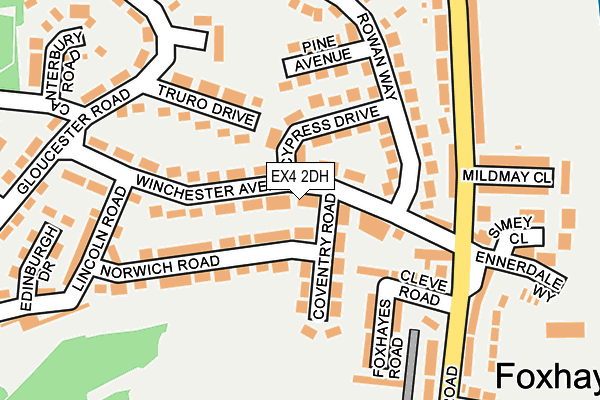 EX4 2DH map - OS OpenMap – Local (Ordnance Survey)