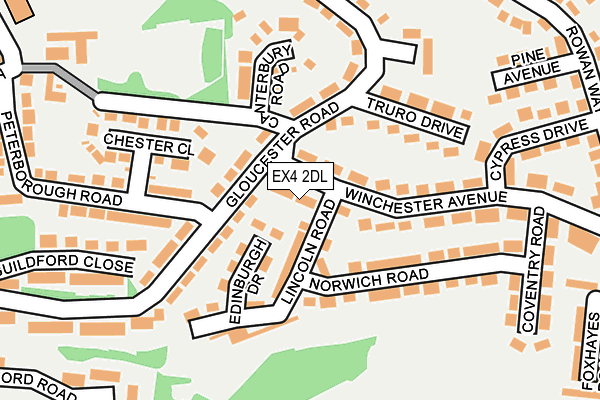 EX4 2DL map - OS OpenMap – Local (Ordnance Survey)