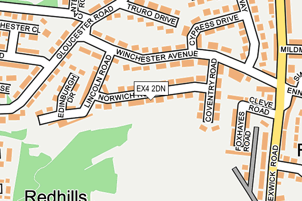 EX4 2DN map - OS OpenMap – Local (Ordnance Survey)
