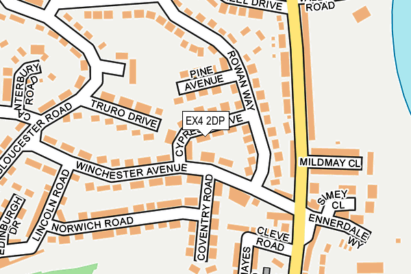 EX4 2DP map - OS OpenMap – Local (Ordnance Survey)