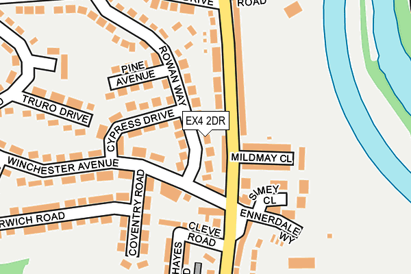 EX4 2DR map - OS OpenMap – Local (Ordnance Survey)