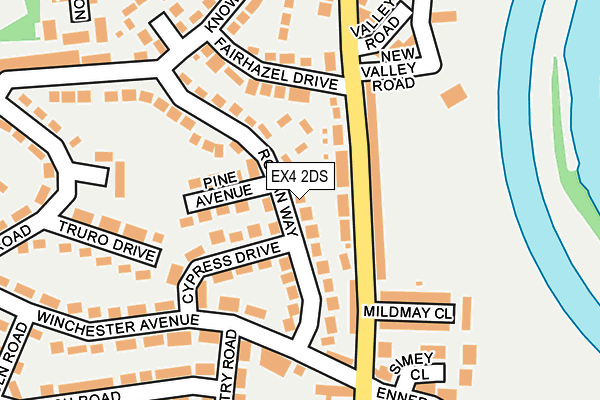 EX4 2DS map - OS OpenMap – Local (Ordnance Survey)
