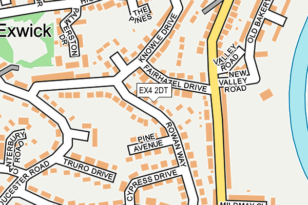EX4 2DT map - OS OpenMap – Local (Ordnance Survey)