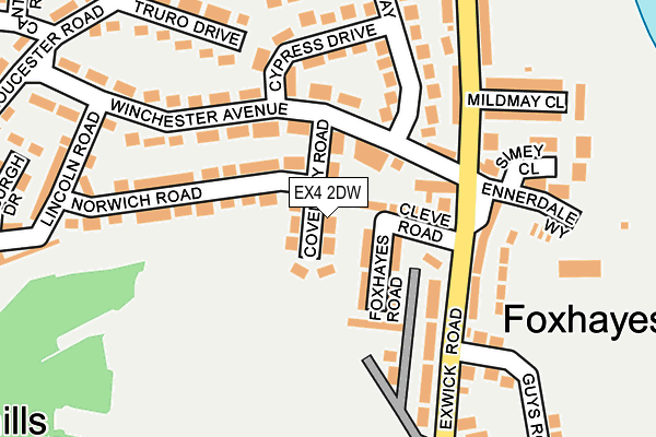 EX4 2DW map - OS OpenMap – Local (Ordnance Survey)