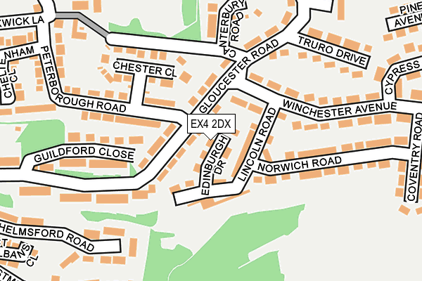 EX4 2DX map - OS OpenMap – Local (Ordnance Survey)