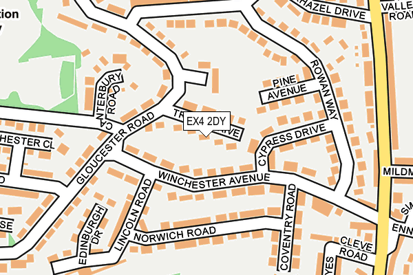 EX4 2DY map - OS OpenMap – Local (Ordnance Survey)