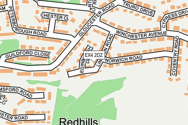 EX4 2DZ map - OS OpenMap – Local (Ordnance Survey)