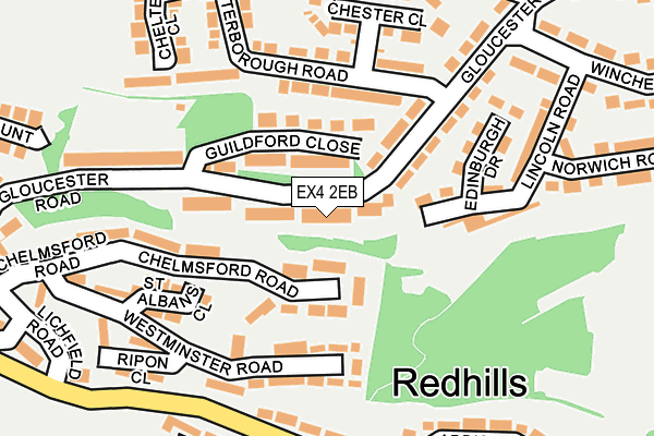 EX4 2EB map - OS OpenMap – Local (Ordnance Survey)