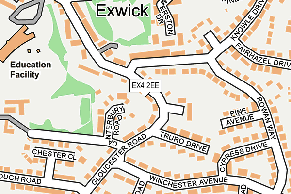 EX4 2EE map - OS OpenMap – Local (Ordnance Survey)