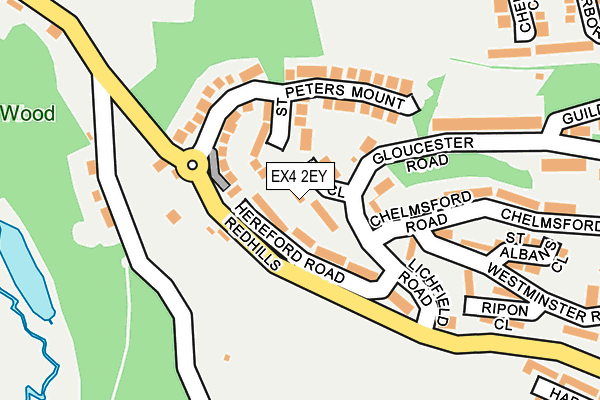 EX4 2EY map - OS OpenMap – Local (Ordnance Survey)