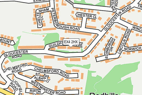 EX4 2HX map - OS OpenMap – Local (Ordnance Survey)