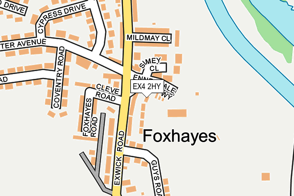 EX4 2HY map - OS OpenMap – Local (Ordnance Survey)