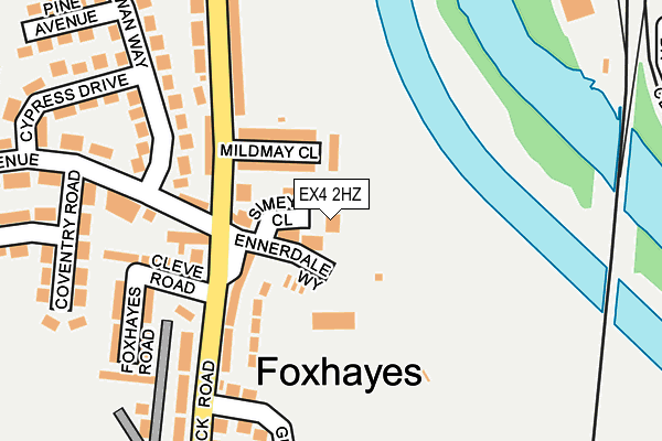 EX4 2HZ map - OS OpenMap – Local (Ordnance Survey)
