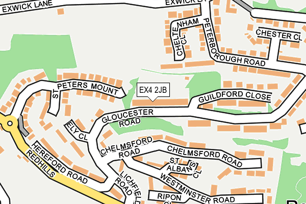 EX4 2JB map - OS OpenMap – Local (Ordnance Survey)