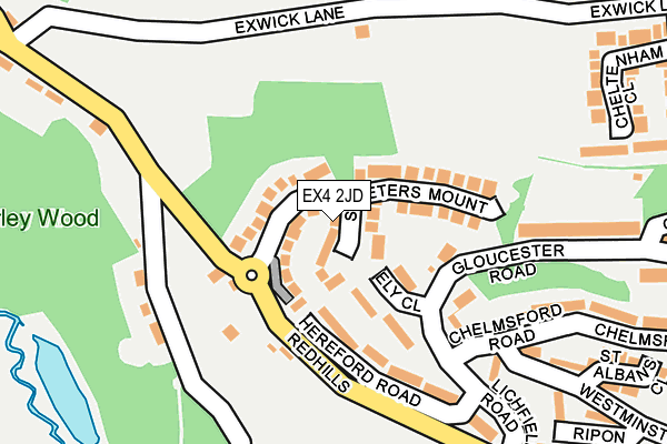 EX4 2JD map - OS OpenMap – Local (Ordnance Survey)