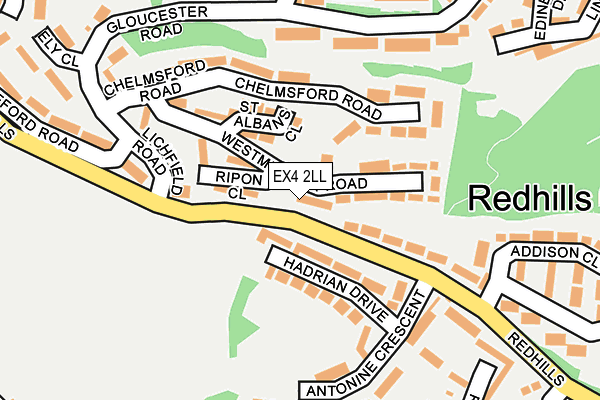 EX4 2LL map - OS OpenMap – Local (Ordnance Survey)