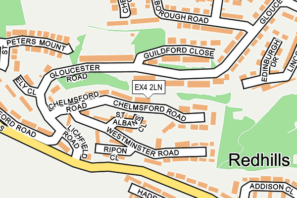 EX4 2LN map - OS OpenMap – Local (Ordnance Survey)