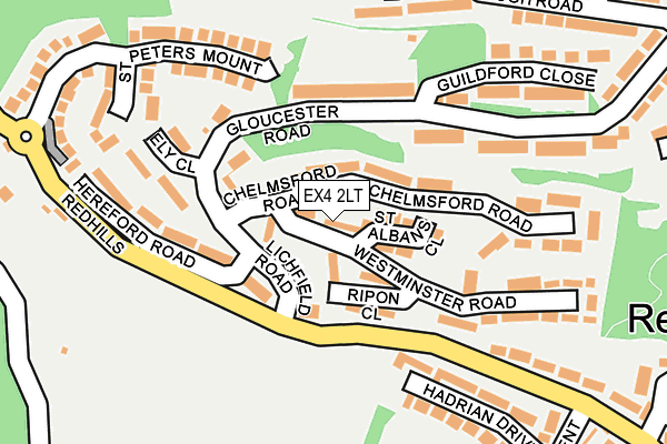 EX4 2LT map - OS OpenMap – Local (Ordnance Survey)