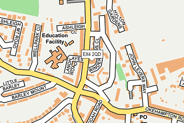 EX4 2QD map - OS OpenMap – Local (Ordnance Survey)