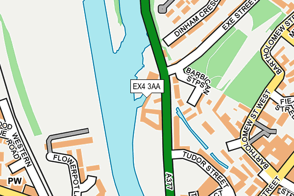 EX4 3AA map - OS OpenMap – Local (Ordnance Survey)