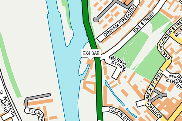 EX4 3AB map - OS OpenMap – Local (Ordnance Survey)