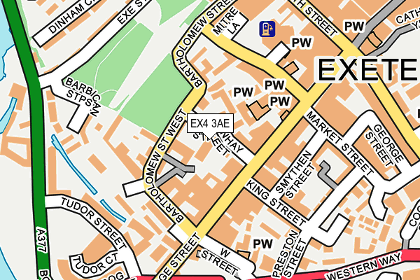 EX4 3AE map - OS OpenMap – Local (Ordnance Survey)
