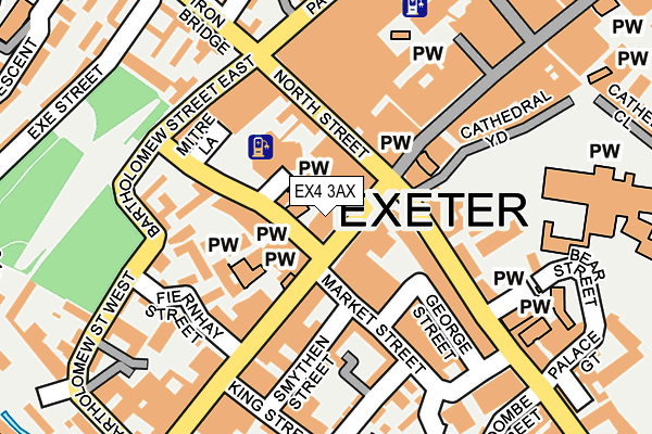 EX4 3AX map - OS OpenMap – Local (Ordnance Survey)