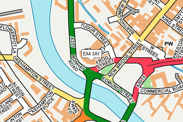 EX4 3AY map - OS OpenMap – Local (Ordnance Survey)