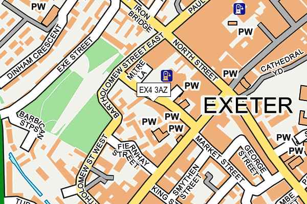 EX4 3AZ map - OS OpenMap – Local (Ordnance Survey)