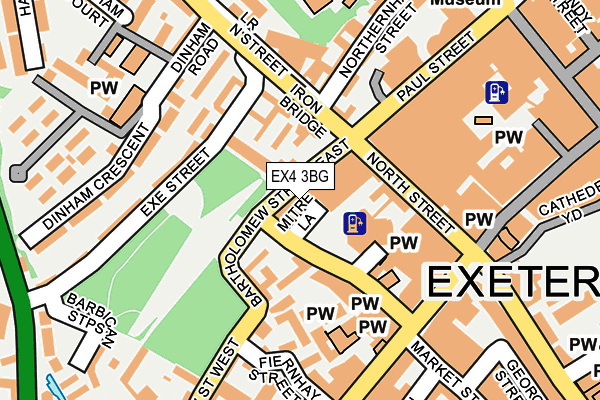 EX4 3BG map - OS OpenMap – Local (Ordnance Survey)