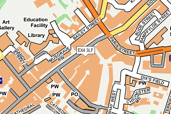 EX4 3LF map - OS OpenMap – Local (Ordnance Survey)