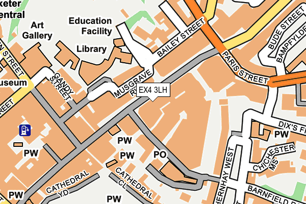 EX4 3LH map - OS OpenMap – Local (Ordnance Survey)