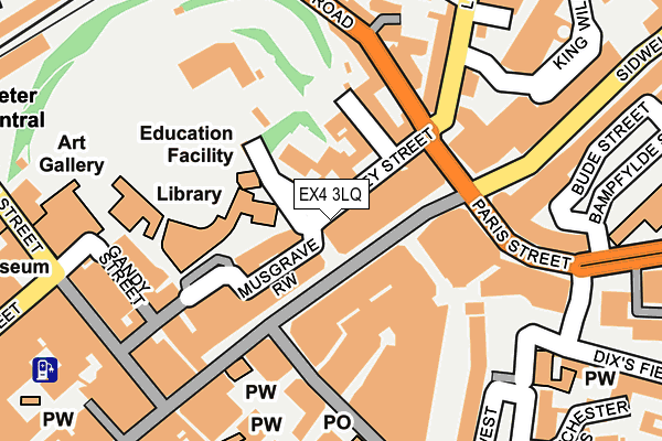 EX4 3LQ map - OS OpenMap – Local (Ordnance Survey)