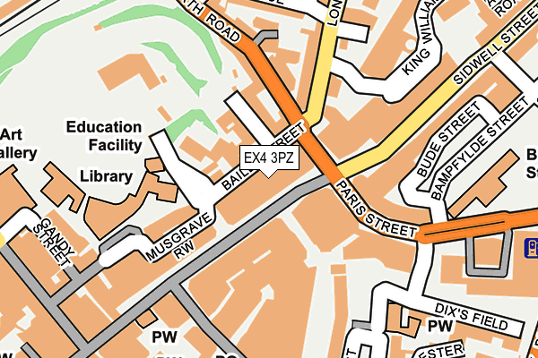 EX4 3PZ map - OS OpenMap – Local (Ordnance Survey)