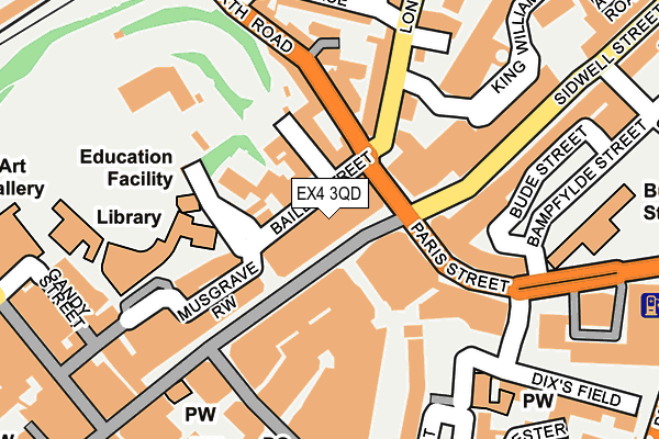 EX4 3QD map - OS OpenMap – Local (Ordnance Survey)