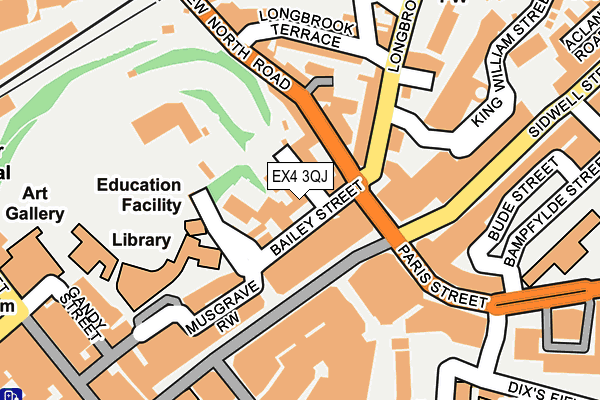 EX4 3QJ map - OS OpenMap – Local (Ordnance Survey)