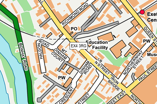 EX4 3RG map - OS OpenMap – Local (Ordnance Survey)