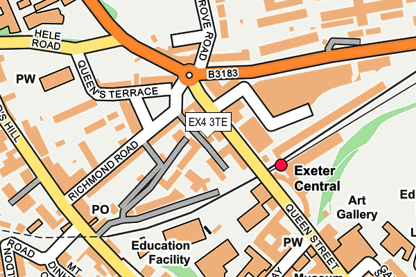 EX4 3TE map - OS OpenMap – Local (Ordnance Survey)