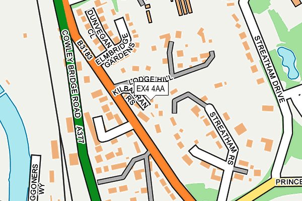 EX4 4AA map - OS OpenMap – Local (Ordnance Survey)