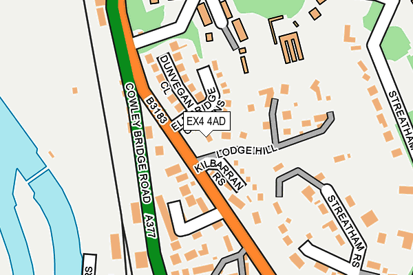 EX4 4AD map - OS OpenMap – Local (Ordnance Survey)