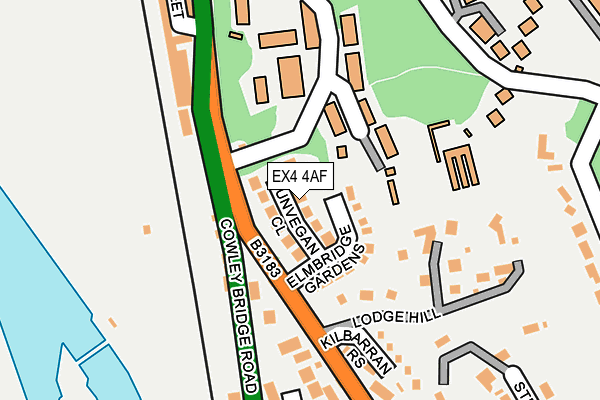EX4 4AF map - OS OpenMap – Local (Ordnance Survey)