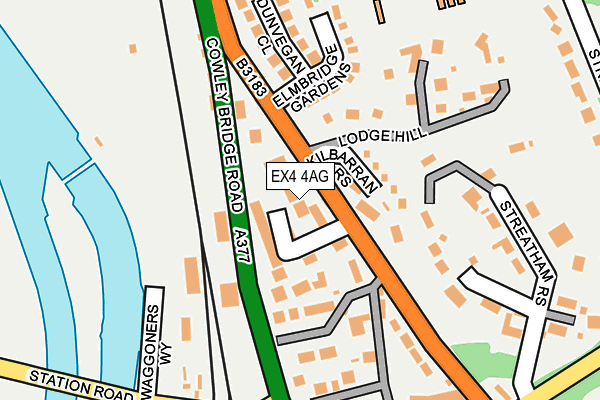 EX4 4AG map - OS OpenMap – Local (Ordnance Survey)